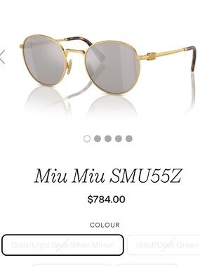 Authentic like new Miu Miu Gold 💛 worn few times only